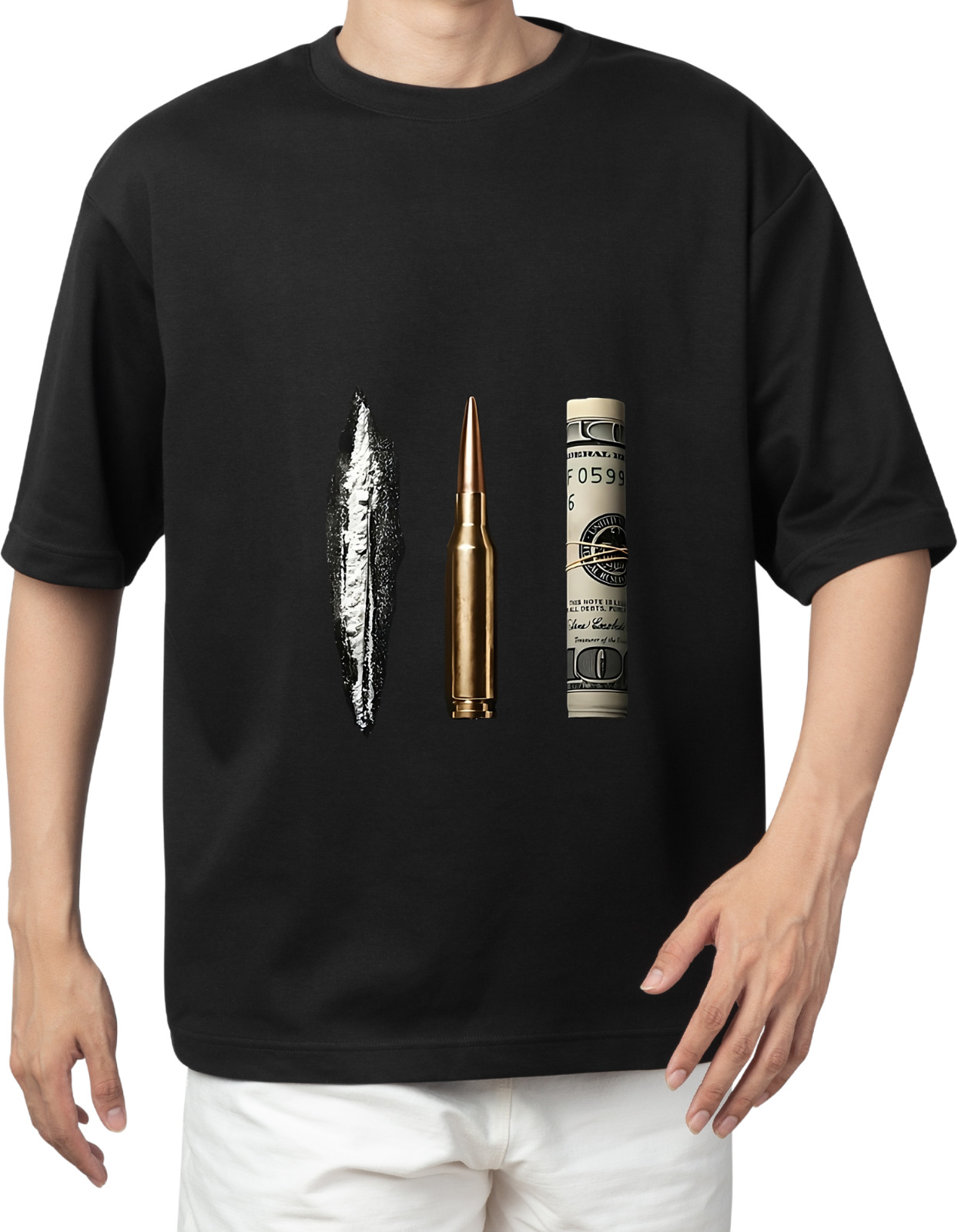 Narcos Line-Up Black Oversized Tee